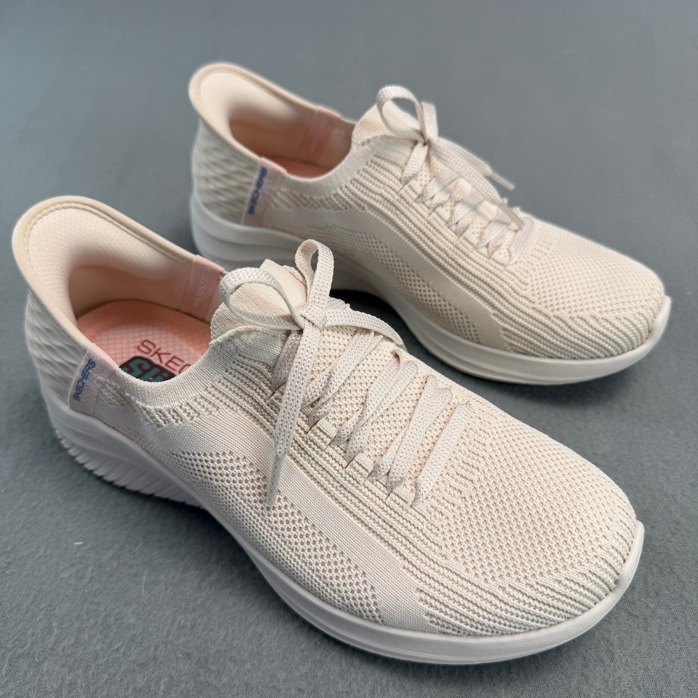 Skechers Slip-ins Ultra Flex 3.0 Brilliant Path Natural Cream Shoes 149710 7.5 - Picture 9 of 12